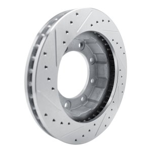 Chevrolet V30 Brake Rotor (1) - Front Right - R1 Concepts - Drilled & Slotted - Silver - `77-`00